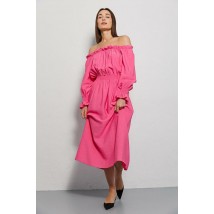Платье женское летнее с открытыми плечами макси розовое ARJEN MKAR69037-2