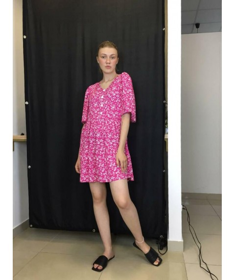 Платье женское летнее короткое розовое Modna KAZKA MKAZ6049-2