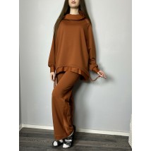 Худи женское хлопковое терракотовое Lucky MODNA KAZKA MKSH2441-2