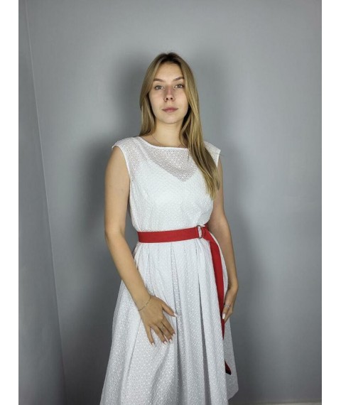 Платье женское из прошвы белое Лиа STYLE-NIKA MKSN2272-04