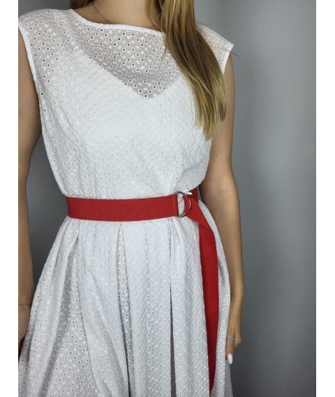Платье женское из прошвы белое Лиа STYLE-NIKA MKSN2272-04