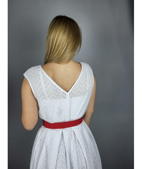Платье женское из прошвы белое Лиа STYLE-NIKA MKSN2272-04