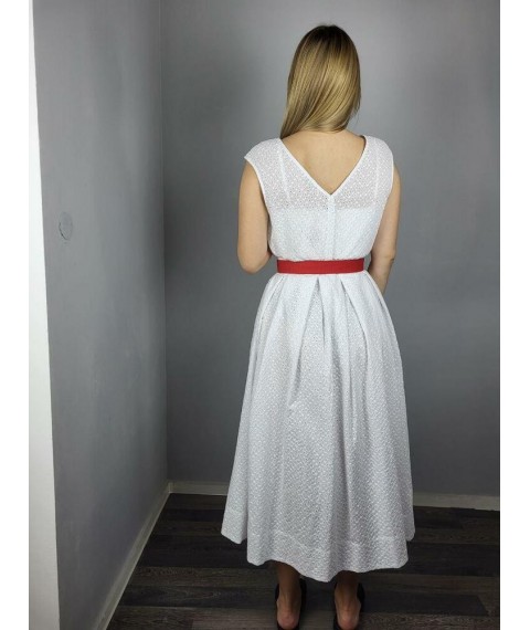 Платье женское из прошвы белое Лиа STYLE-NIKA MKSN2272-04
