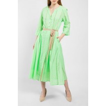 Платье женское из прошвы миди салатовое Modna KAZKA MKPR2907-1 52