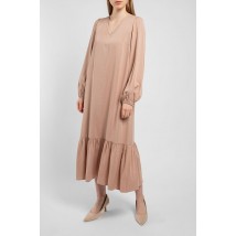 Платье женское котоновое однотонное миди бежевое Modna KAZKA MKAZ6328-3