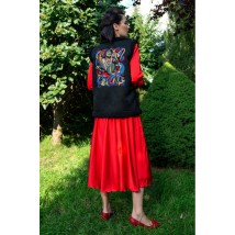 Жилет из экодубляжа женская черно-синий MKSMV140/957 короткая