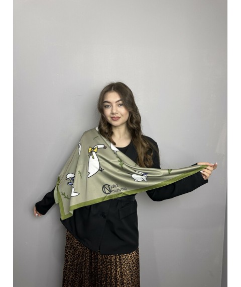 Платок женский "Бойові гусаки" 90х90 см Modna KAZKA MKNCH080623-21