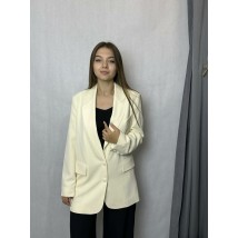 Жакет женский оверсайз удлиненный молочный Modna KAZKA MKTRG0562-38