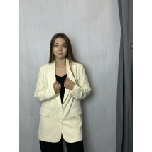 Жакет женский оверсайз удлиненный молочный Modna KAZKA MKTRG0562-38