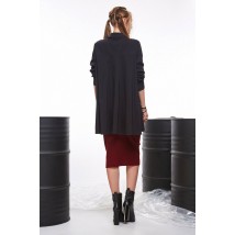 Блуза классическая черная асимметрия Варда MODNA KAZKA MKSH2065-2