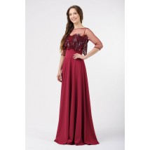 Женское вечернее платье вишнёвое Modna KAZKA MKRM1794-1