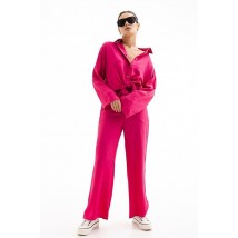 Костюм женский с брюками-палаццо и рубашкой oversize фуксия ARJEN MKAR46582-2