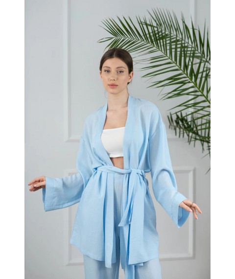 Костюм женский льняной голубой Modna KAZKA MKAZ6208