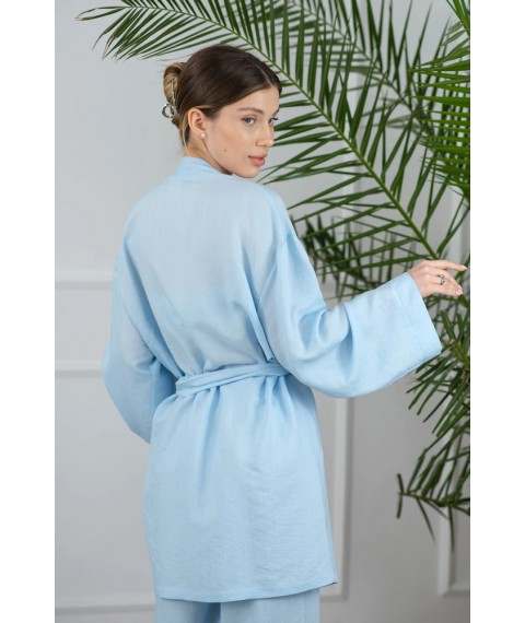 Костюм женский льняной голубой Modna KAZKA MKAZ6208