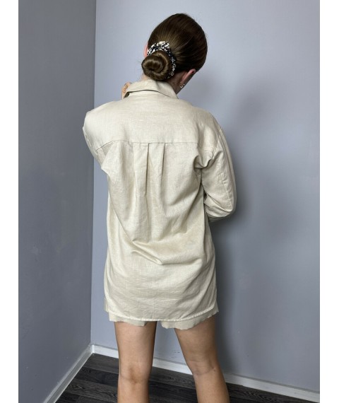 Костюм льняной женский кэжуал молочный Modna KAZKA MKG590650-3 40