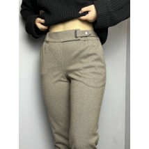Женские тёплые брюки коричневые твидовые J.LONDON MKJL109013-1