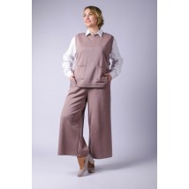 Брюки женские кюлоты трикотажные мокко MKLN832-3