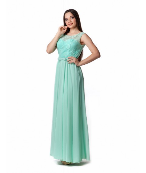 Женское вечернее платье мятное дизайнерское макси в пол Modna KAZKA MKENG2043-3