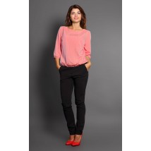 Женская блуза офисная однотонная розовая Modna KAZKA MKBT7198-9