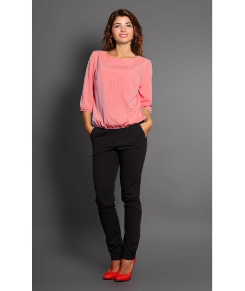 Женская блуза офисная однотонная розовая Modna KAZKA MKBT7198-9