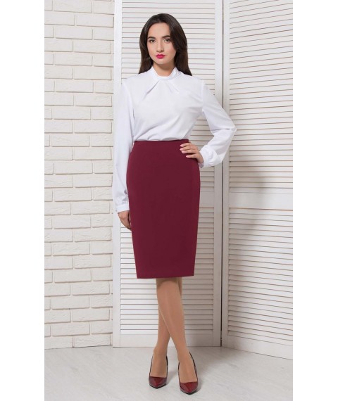 Женская блуза белая офисная на стойку Modna KAZKA MKBT7629-10 48
