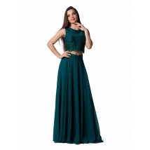 Женское вечернее платье в пол длинное  зелёное макси в пол Modna KAZKA MKENG2081