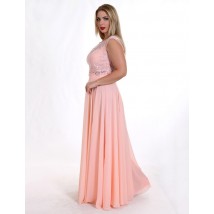 Женское вечернее платье персиковое макси в пол Modna KAZKA MKENG2133