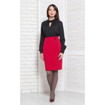 Женская блуза базовая офисная с длинным рукавом классика однотонная чёрная Modna KAZKA MKBT8877-1 48