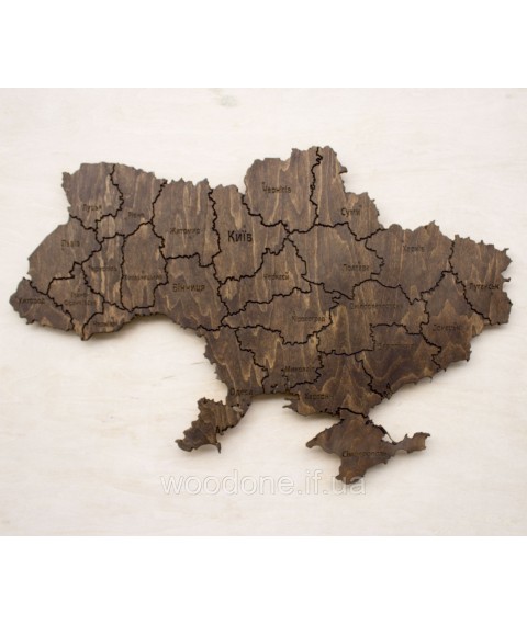 Карта Украины на стену тонированная с фанеры