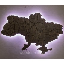 Karte der Ukraine an der Wand mit Beleuchtung