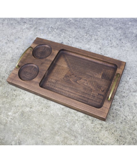 Food and beverage serving tray with handles