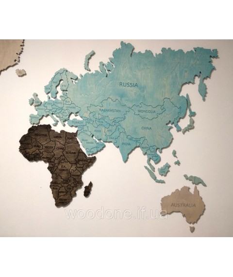 Weltkarte an der Wand getönt