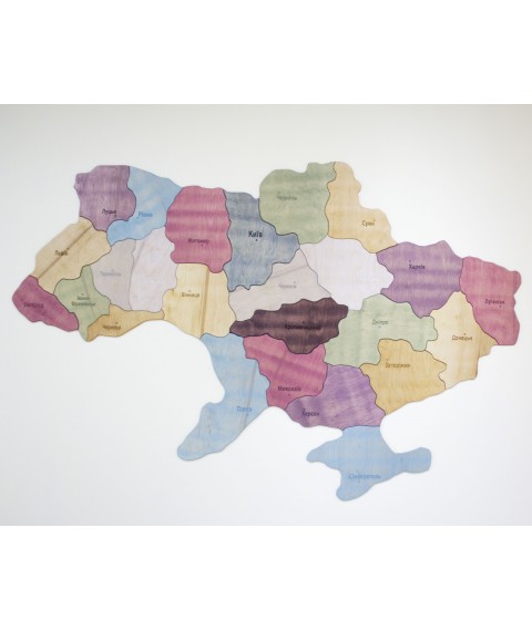 Карта Украины пазл тонированная из фанеры
