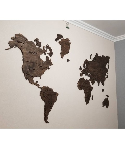 Карта з фанери на стіну