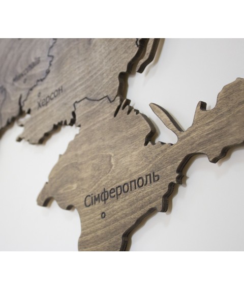 Map of Ukraine made of plywood (polysandr)
