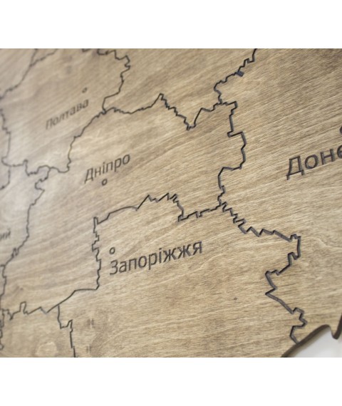 Map of Ukraine made of plywood (polysandr)