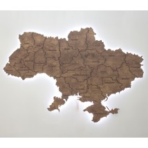 Karte der Ukraine von hinten beleuchtet