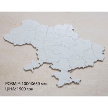 Map of Ukraine on a wall with plywood