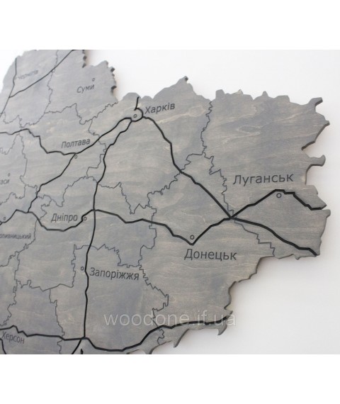 Map of Ukraine with plywood highways