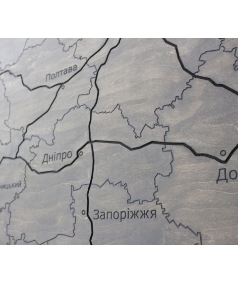 Karte der Ukraine mit Sperrholzstraßen