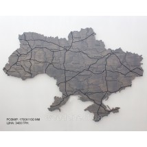 Karte der Ukraine mit Sperrholzstraßen