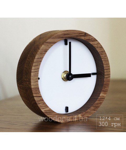 Designer clock made of wood and acrylic (12 * 12 * 4 cm)