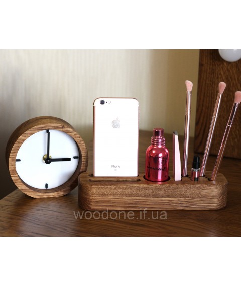Designer clock made of wood and acrylic (12 * 12 * 4 cm)