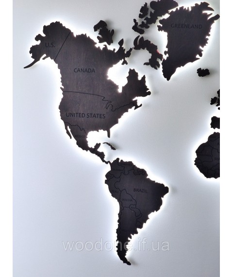 Illuminated world map.