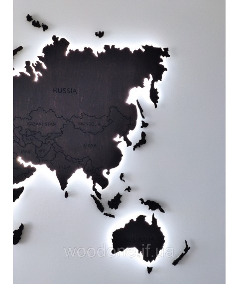 Beleuchtete Weltkarte.