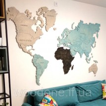 Карта мира на стену тонированная
