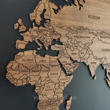 World map wooden (ash-tree)