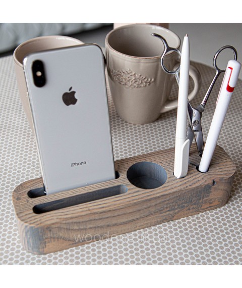 Wooden organizer for phone