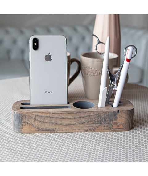 Wooden organizer for phone