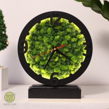 Table clock with moss and backlight